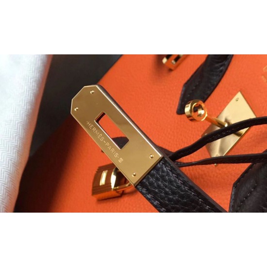 Replica Hermes Tri-Color Birkin 35cm Bag Orange/White/Black Clemence Fake Hermes Tri-Color Birkin 35cm Bag Orange/White/Black Clemence Replica