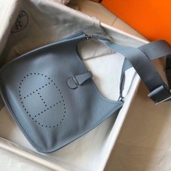 Fake Hermes Evelyne III 29 PM Bag Blue Lin Clemence  Replica