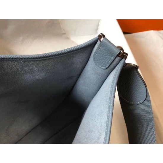 Fake Hermes Evelyne III 29 PM Bag Blue Lin Clemence Replica Fake Hermes Evelyne III 29 PM Bag Blue Lin Clemence Replica