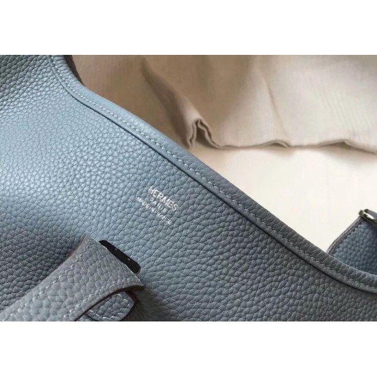 Fake Hermes Evelyne III 29 PM Bag Blue Lin Clemence Replica Fake Hermes Evelyne III 29 PM Bag Blue Lin Clemence Replica