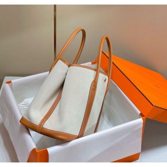 Fake Hermes Garden Party 36cm Bag Toile and Gold Replica Replica Hermes Garden Party 36cm Bag Toile and Gold