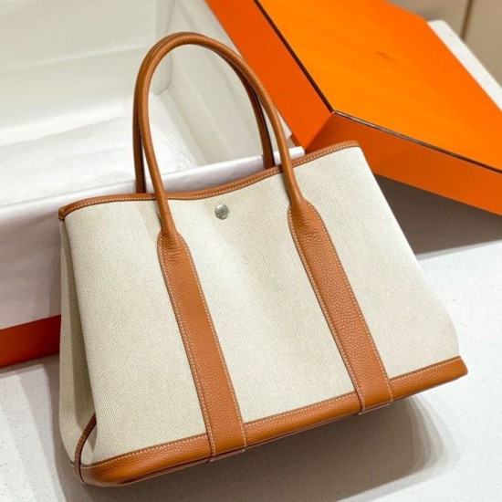 Fake Hermes Garden Party 36cm Bag Toile and Gold Replica Replica Hermes Garden Party 36cm Bag Toile and Gold