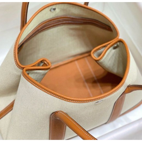 Fake Hermes Garden Party 36cm Bag Toile and Gold Replica Replica Hermes Garden Party 36cm Bag Toile and Gold