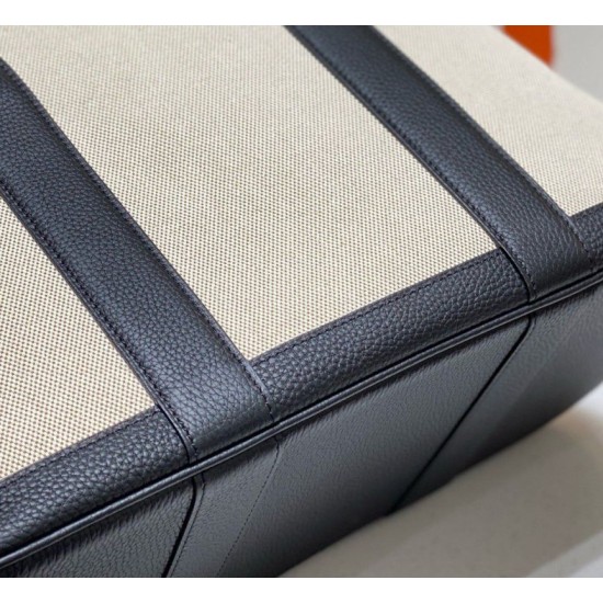 Fake Hermes Garden Party 36cm Bag Toile and Black Replica Fake Hermes Garden Party 36cm Bag Toile and Black Replica