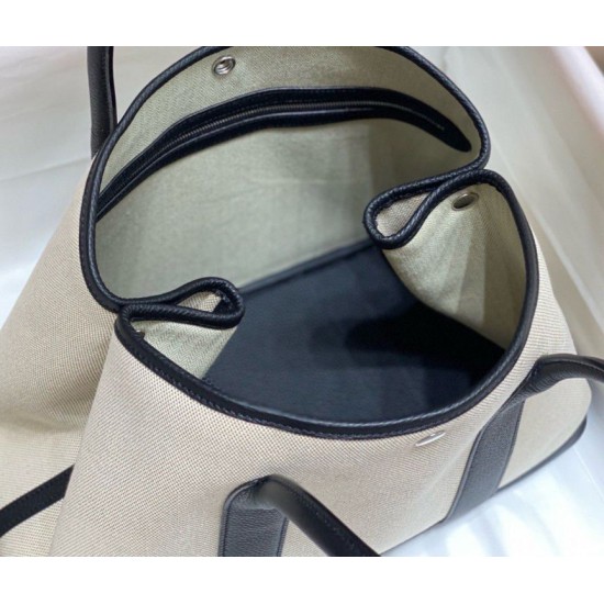 Fake Hermes Garden Party 36cm Bag Toile and Black Replica Fake Hermes Garden Party 36cm Bag Toile and Black Replica