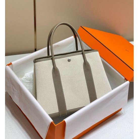 Replica Hermes Garden Party 36cm Bag Toile and Taupe Replica Hermes Garden Party 36cm Bag Toile and Taupe