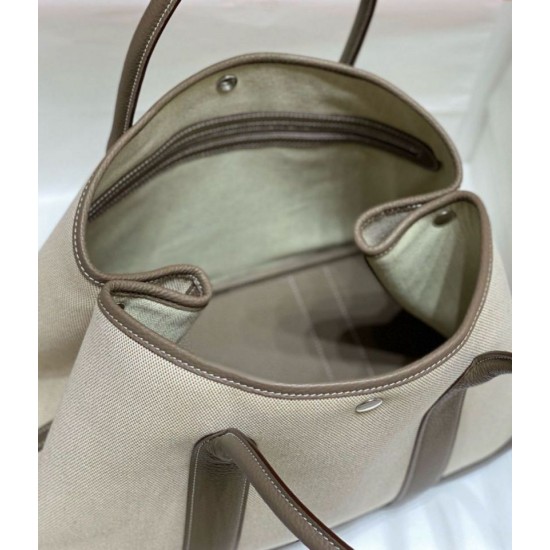 Replica Hermes Garden Party 36cm Bag Toile and Taupe Replica Hermes Garden Party 36cm Bag Toile and Taupe
