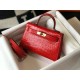 Replica Hermes Kelly Mini II Bag Red Embossed Crocodile Fake Hermes Kelly Mini II Bag Red Embossed Crocodile Replica
