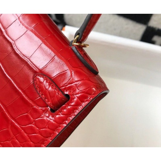 Replica Hermes Kelly Mini II Bag Red Embossed Crocodile Fake Hermes Kelly Mini II Bag Red Embossed Crocodile Replica