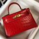 Replica Hermes Kelly Mini II Bag Red Embossed Crocodile Fake Hermes Kelly Mini II Bag Red Embossed Crocodile Replica