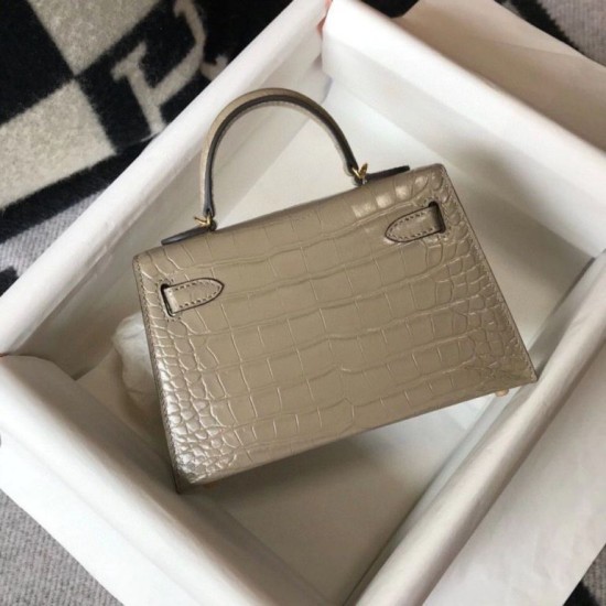 Replica Hermes Kelly Mini II Bag Taupe Embossed Crocodile Replica Hermes Kelly Mini II Bag Taupe Embossed Crocodile