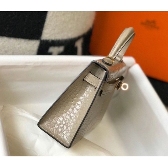 Replica Hermes Kelly Mini II Bag Taupe Embossed Crocodile Replica Hermes Kelly Mini II Bag Taupe Embossed Crocodile