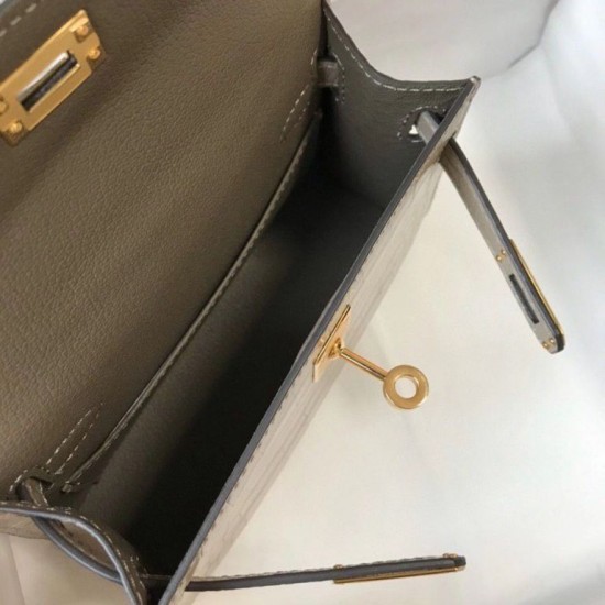 Replica Hermes Kelly Mini II Bag Taupe Embossed Crocodile Replica Hermes Kelly Mini II Bag Taupe Embossed Crocodile