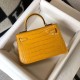 Fake Hermes Kelly Mini II Bag Yellow Embossed Crocodile Replica Replica Hermes Kelly Mini II Bag Yellow Embossed Crocodile