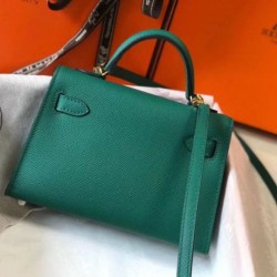 Replica Hermes Kelly Mini II Bag Malachite Epsom 