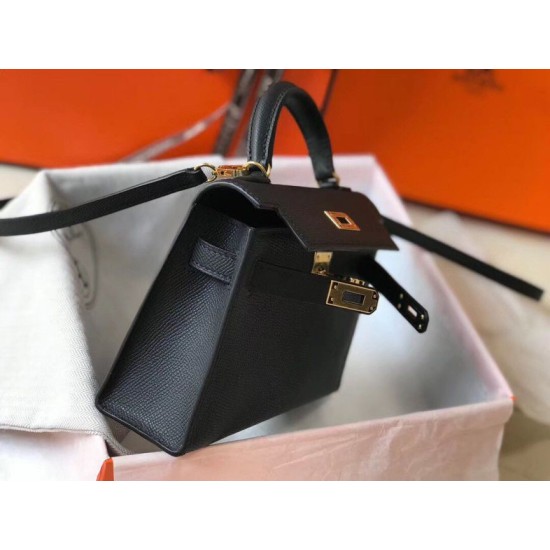Replica Hermes Kelly Mini II Bag Black Epsom Replica Hermes Kelly Mini II Bag Black Epsom