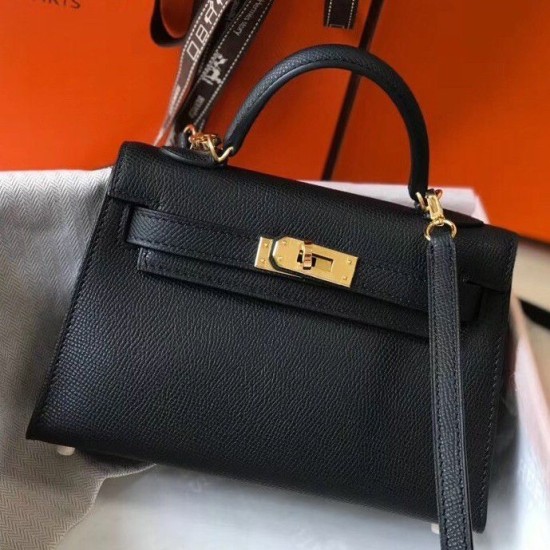 Replica Hermes Kelly Mini II Bag Black Epsom Replica Hermes Kelly Mini II Bag Black Epsom
