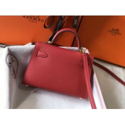 Replica Hermes Kelly Mini II Bag Rouge Vif Epsom Fake Hermes Kelly Mini II Bag Rouge Vif Epsom Replica