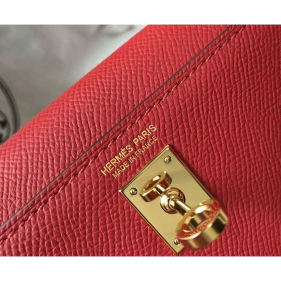 Replica Hermes Kelly Mini II Bag Rouge Vif Epsom Fake Hermes Kelly Mini II Bag Rouge Vif Epsom Replica