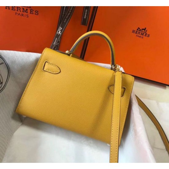Fake Hermes Kelly Mini II Bag Yellow Epsom Replica Replica Hermes Kelly Mini II Bag Yellow Epsom