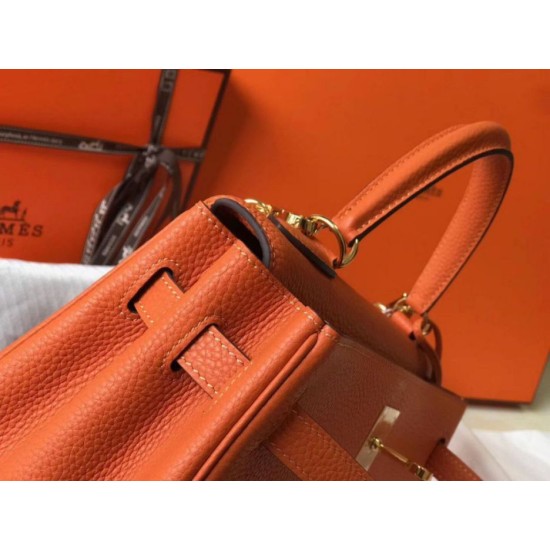 Fake Hermes Kelly 28cm Retourne Bag Orange Clemence Replica Fake Hermes Kelly 28cm Retourne Bag Orange Clemence Replica