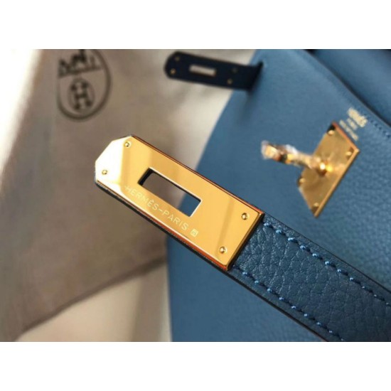Fake Hermes Kelly 32cm Retourne Bag Blue Agate Clemence Replica Fake Hermes Kelly 32cm Retourne Bag Blue Agate Clemence Replica