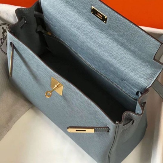 Replica Hermes Kelly 32cm Retourne Bag Blue Lin Clemence Replica Hermes Kelly 32cm Retourne Bag Blue Lin Clemence