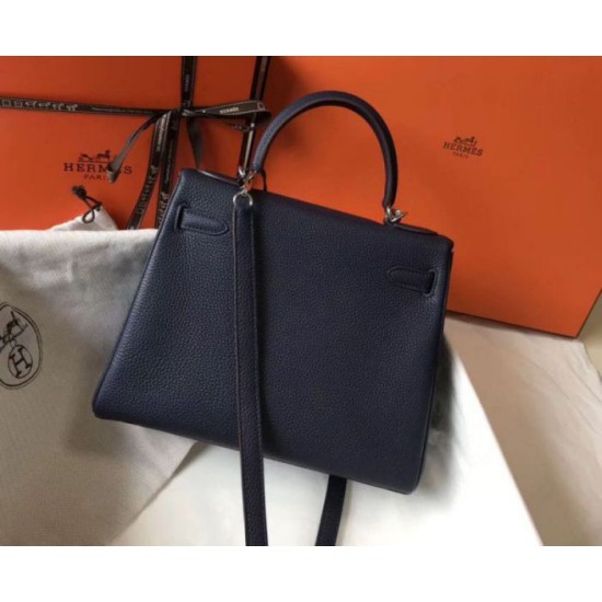 Replica Hermes Kelly 32cm Retourne Bag Navy Blue Clemence Replica Hermes Kelly 32cm Retourne Bag Navy Blue Clemence