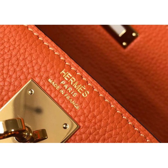 Fake Hermes Kelly 32cm Retourne Bag Orange Clemence Replica Replica Hermes Kelly 32cm Retourne Bag Orange Clemence