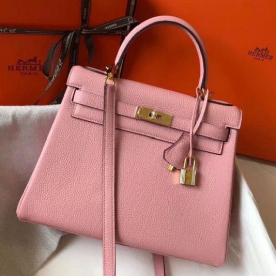 Fake Hermes Kelly 32cm Retourne Bag Pink Clemence Replica Replica Hermes Kelly 32cm Retourne Bag Pink Clemence