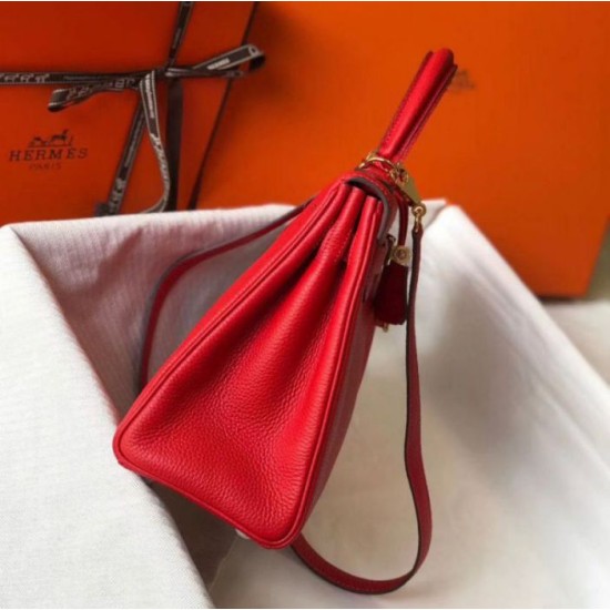 Fake Hermes Kelly 32cm Retourne Bag Red Clemence Replica Replica Hermes Kelly 32cm Retourne Bag Red Clemence