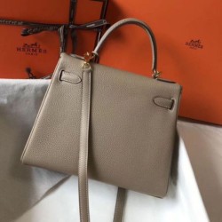 Replica Hermes Kelly 32cm Retourne Bag Tourterelle Clemence 
