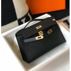 Replica Hermes Kelly Pochette Bag Black Epsom Replica Hermes Kelly Pochette Bag Black Epsom