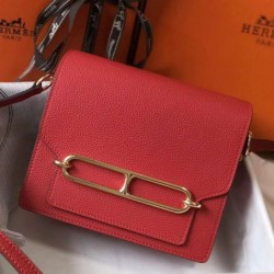 Replica Hermes Sac Roulis Mini Bag Red Evercolor Calfskin