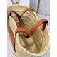 Replica Loewe Medium Basket Bag Raffia and Brown Calfskin Replica Loewe Medium Basket Bag Raffia and Brown Calfskin