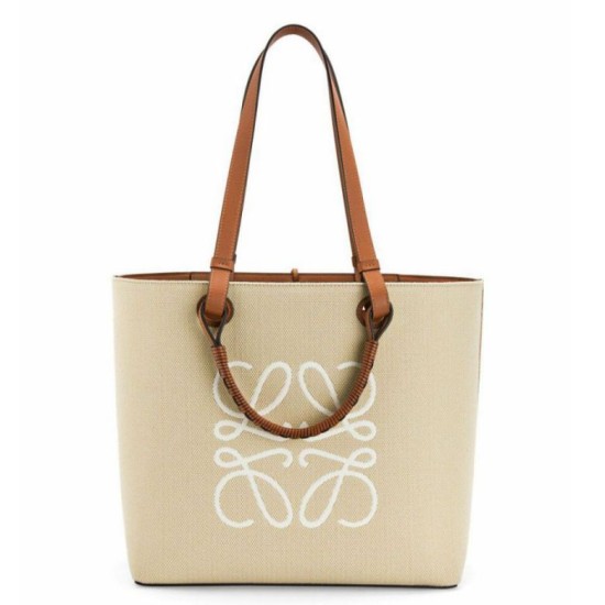 Replica Loewe Anagram Medium Tote Bag Jacquard and Calfskin Fake Loewe Anagram Medium Tote Bag Jacquard and Calfskin Replica