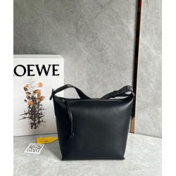 Fake Loewe Cubi Small Bag Black Calfskin and Jacquard Replica Replica Loewe Cubi Small Bag Black Calfskin and Jacquard