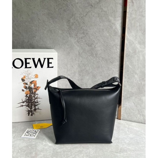 Fake Loewe Cubi Small Bag Black Calfskin and Jacquard Replica Replica Loewe Cubi Small Bag Black Calfskin and Jacquard