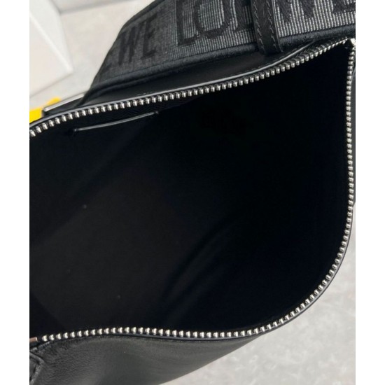 Fake Loewe Cubi Small Bag Black Calfskin and Jacquard Replica Replica Loewe Cubi Small Bag Black Calfskin and Jacquard