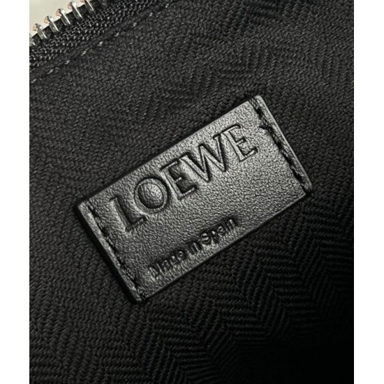 Fake Loewe Cubi Small Bag Black Calfskin and Jacquard Replica Replica Loewe Cubi Small Bag Black Calfskin and Jacquard