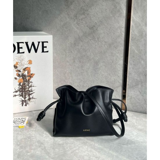 Replica Loewe Mini Flamenco Clutch Bag Black Nappa Calfskin Replica Loewe Mini Flamenco Clutch Bag Black Nappa Calfskin