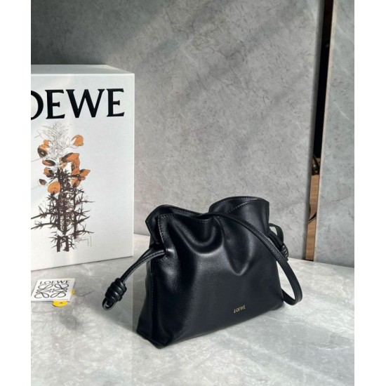 Replica Loewe Mini Flamenco Clutch Bag Black Nappa Calfskin Replica Loewe Mini Flamenco Clutch Bag Black Nappa Calfskin