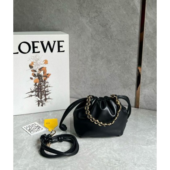 Replica Loewe Mini Flamenco Purse Bag Black Nappa Lambskin Replica Loewe Mini Flamenco Purse Bag Black Nappa Lambskin