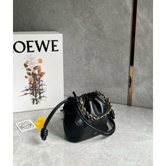 Replica Loewe Mini Flamenco Purse Bag Black Nappa Lambskin Replica Loewe Mini Flamenco Purse Bag Black Nappa Lambskin