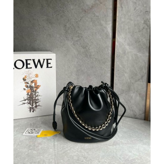 Replica Loewe Flamenco Purse Bucket Bag Black Nappa Lambskin Replica Loewe Flamenco Purse Bucket Bag Black Nappa Lambskin