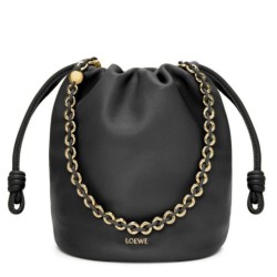 Replica Loewe Flamenco Purse Bucket Bag Black Nappa Lambskin