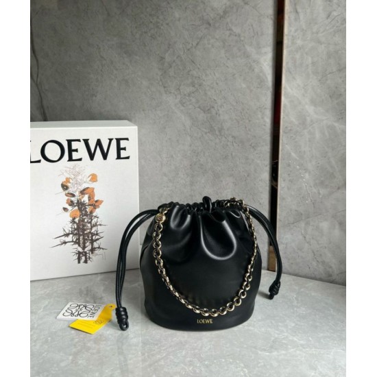 Replica Loewe Flamenco Purse Bucket Bag Black Nappa Lambskin Replica Loewe Flamenco Purse Bucket Bag Black Nappa Lambskin