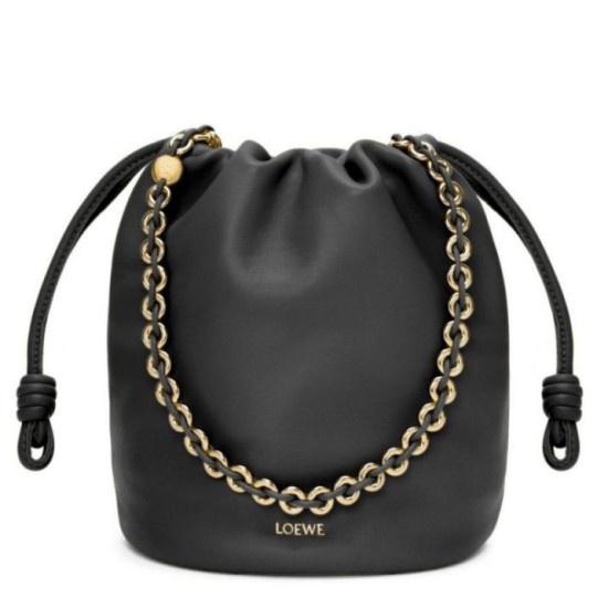 Replica Loewe Flamenco Purse Bucket Bag Black Nappa Lambskin Replica Loewe Flamenco Purse Bucket Bag Black Nappa Lambskin