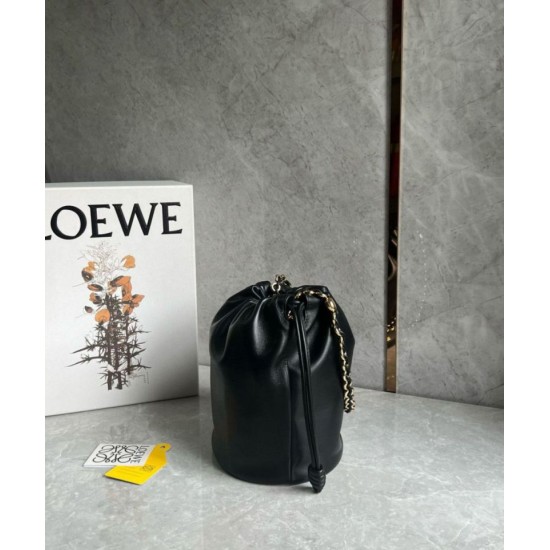 Replica Loewe Flamenco Purse Bucket Bag Black Nappa Lambskin Replica Loewe Flamenco Purse Bucket Bag Black Nappa Lambskin