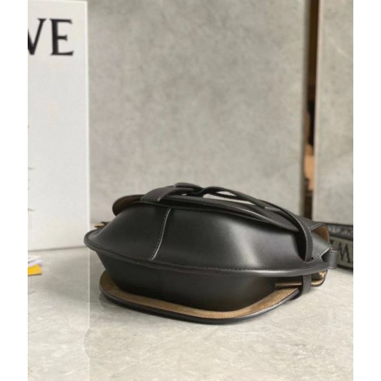 Fake Loewe Small Gate Bag Black Calfskin and Jacquard Replica Fake Loewe Small Gate Bag Black Calfskin and Jacquard Replica